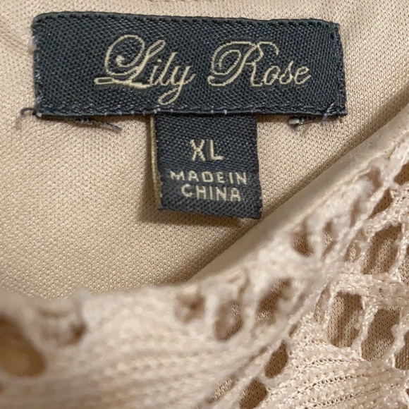 Lily Rose  Sundress Cream(lace)&Yellow w/ multi-colored zigzag pattern - Picture 3 of 3